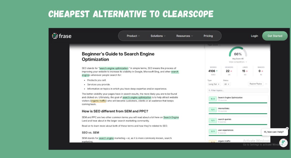 Best Alternative to clearscope